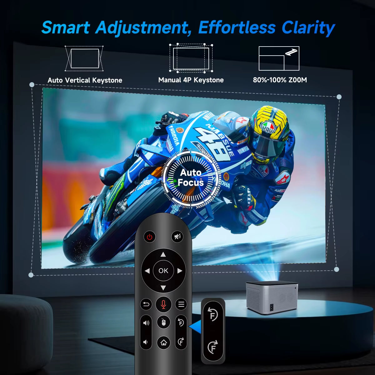 Transform Your Viewing Experience with the Ultimate 4K Smart Projector - Android 11, 580 ANSI, Full HD 1920x1080P, Wifi 6, BT 5.0, and Voice Control!