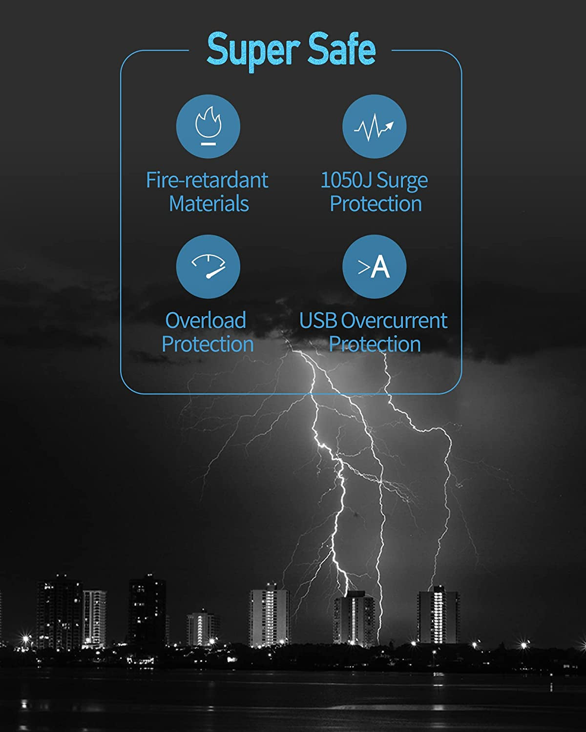 Ultimate Power Strip Tower: 15W Magnetic Wireless Charger with 12 AC Outlets, 6 USB Ports & 6.5Ft Extension Cord - Sleek White Design for Home and Office