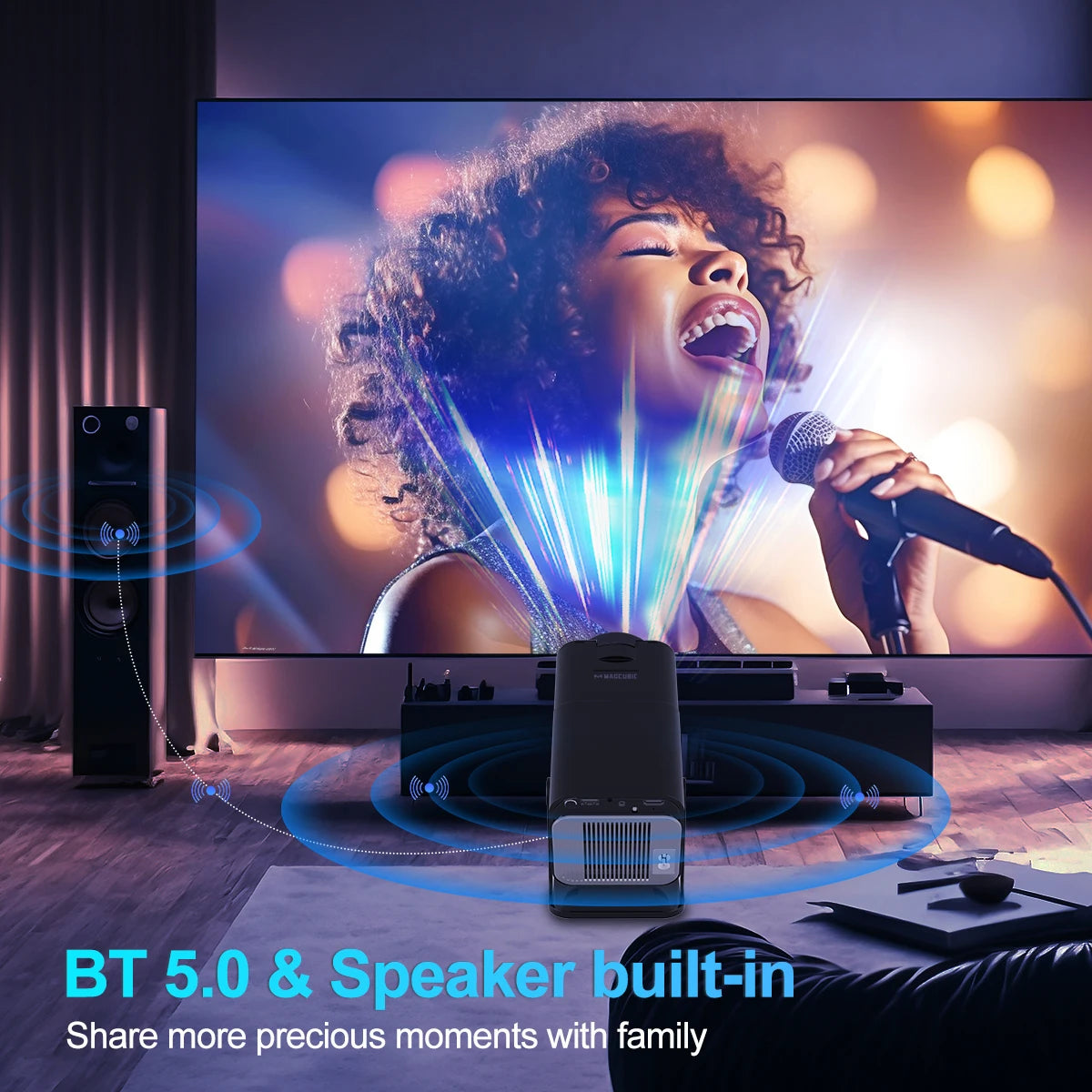 Experience Cinematic Brilliance with the Upgraded 4K Native 1080P Android 11 Projector - Portable HY320 Model Featuring 390 ANSI Lumens, Dual WiFi 6 & Bluetooth 5.0 for Ultimate Outdoor Movie Nights!