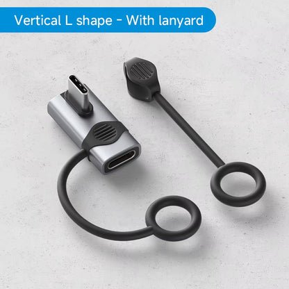 Experience Lightning Fast 240W USB C to C 90-Degree Adapter - 40Gbps 8K 60Hz Converter for Thunderbolt 4/3, Perfect for MacBook, iPhone 17 Pro, and Tablets!