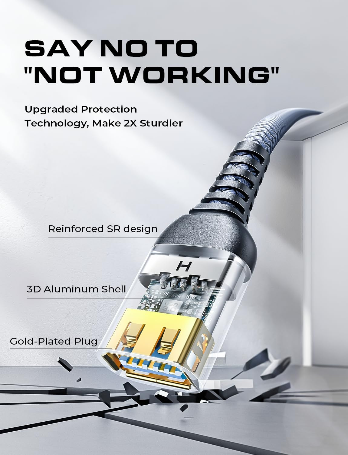 Unlock High-Speed Data Transfer with Our 2-Pack USB 3.0 Extension Cables - 6.6ft Braided Design for Ultimate Durability and Compatibility with All Your Devices