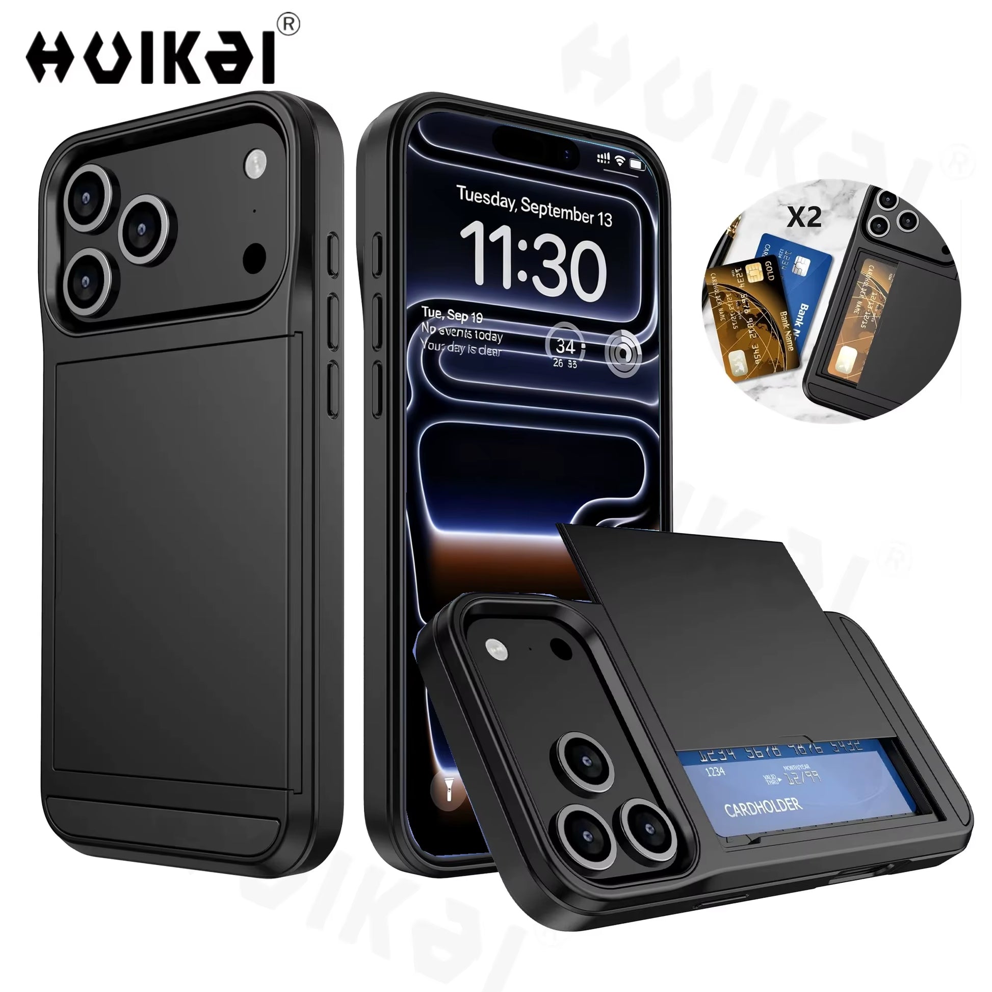 Premium Wallet Case for iPhone 17 Pro Max & 15 Series - Slim, Heavy Duty Protection with Hidden Card Holder