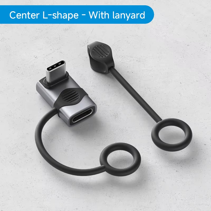 Experience Lightning Fast 240W USB C to C 90-Degree Adapter - 40Gbps 8K 60Hz Converter for Thunderbolt 4/3, Perfect for MacBook, iPhone 17 Pro, and Tablets!